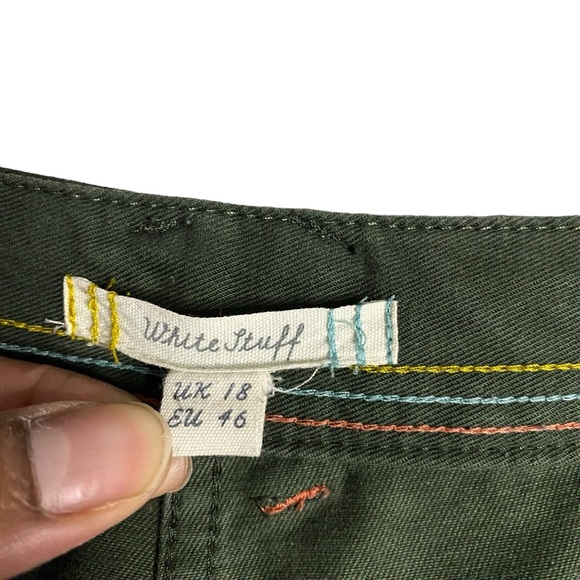 White Stuff Women's Green High Waisted Wide Leg Pants - Picture 4 of 8